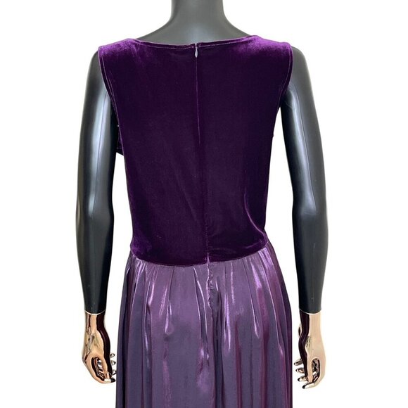 Jessica Howard Purple Velvet & Shimmer Evening Gown - Size 14 - Picture 6 of 10
